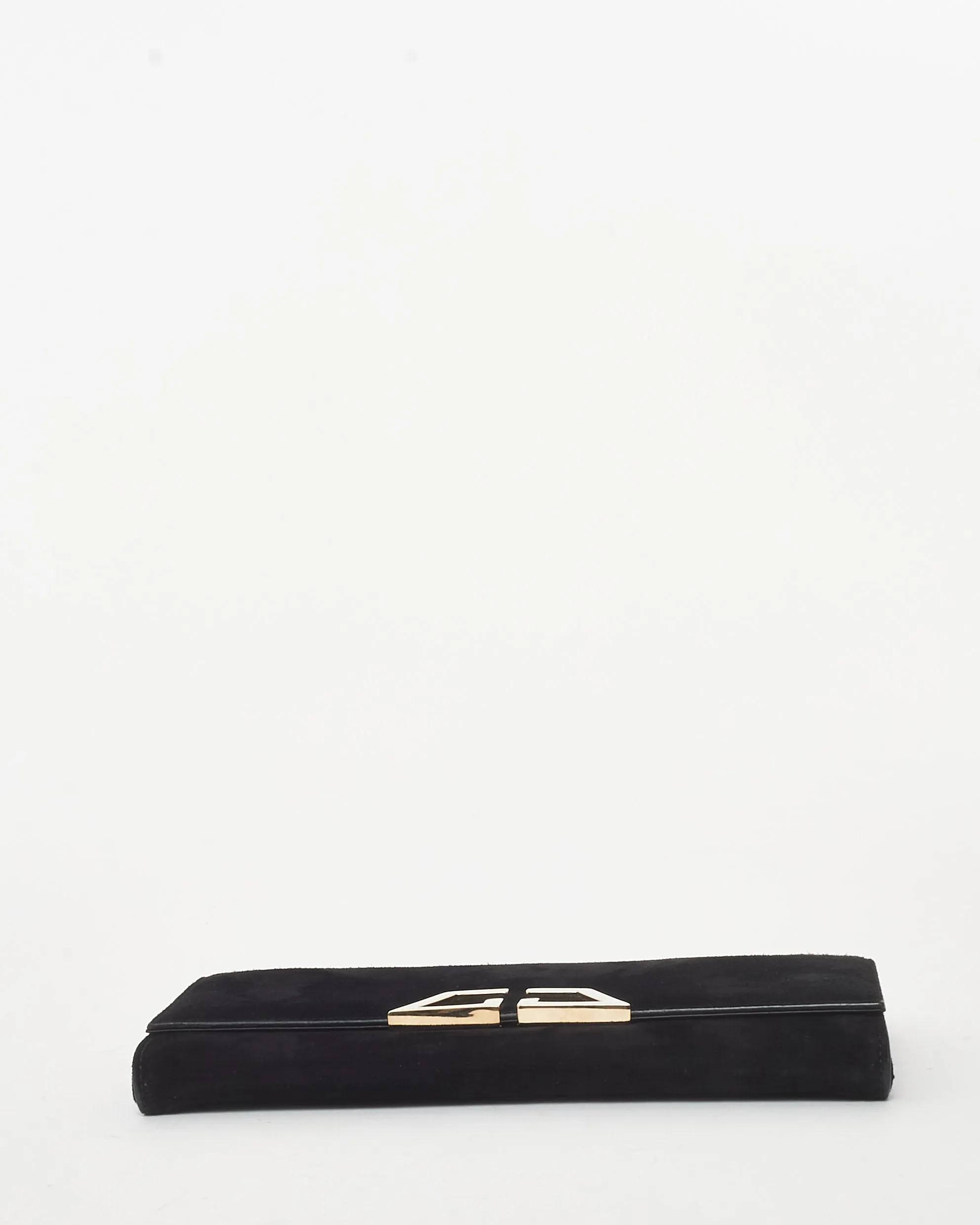 Logo SHW Convenient Clutch Closing soon Gucci Night Black Suede G Bag