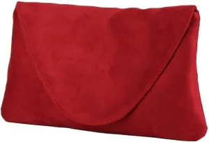 LONI Womens Attractive Large Faux Suede Clutch Bag/Shoulder Bag Wedding Party Occasion Bag