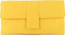 LONI Womens Elegant Faux Suede Clutch Bag/Shoulder Bag Occasion Wedding Party Prom Bag