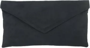 LONI Womens Neat Envelope Faux Suede Clutch Bag/Shoulder Bag