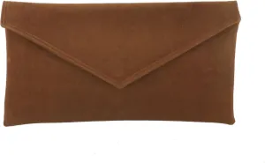 LONI Womens Neat Envelope Faux Suede Clutch Bag/Shoulder Bag