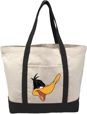 Looney Tunes Bugs Bunny, Tote Bag With External Pocket, Reusable Shoulder Bag for Shopping, Beach, Royal Collection