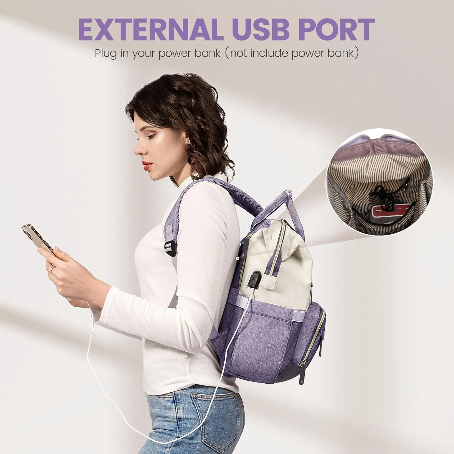 LOVEVOOK Laptop Backpack for Women, 15.6 Inch Work Business Backpacks Purse with USB Port, Large Capacity Nurse Bag College Bookbag for School, Waterproof Casual Daypack for Travel
