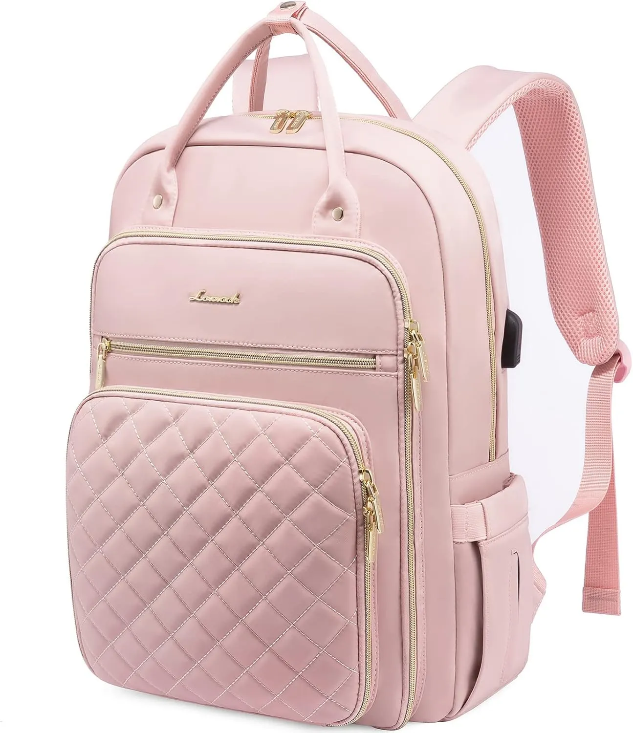LOVEVOOK Laptop Backpack for Women, Water Resistant Travel Work Backpacks Purse Stylish College Business Teacher Nurse Computer Bag with USB Charging Port, Fits 15.6" Laptop