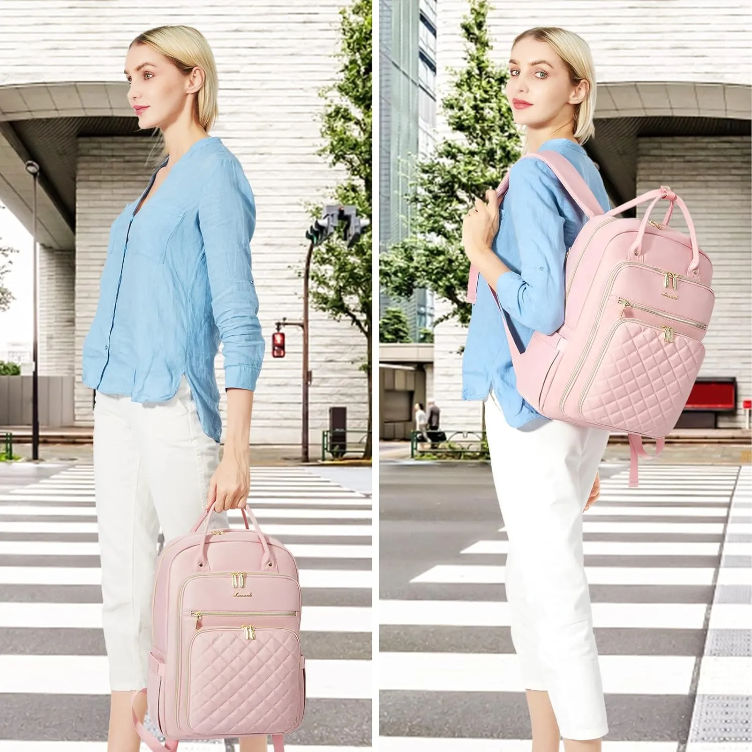 LOVEVOOK Laptop Backpack for Women, Water Resistant Travel Work Backpacks Purse Stylish College Business Teacher Nurse Computer Bag with USB Charging Port, Fits 15.6" Laptop