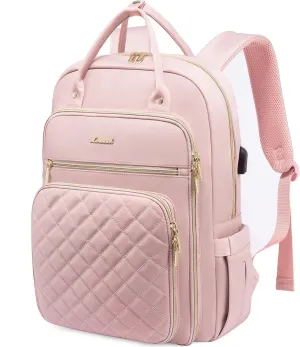 LOVEVOOK Laptop Backpack for Women, Water Resistant Travel Work Backpacks Purse Stylish College Business Teacher Nurse Computer Bag with USB Charging Port, Fits 15.6" Laptop