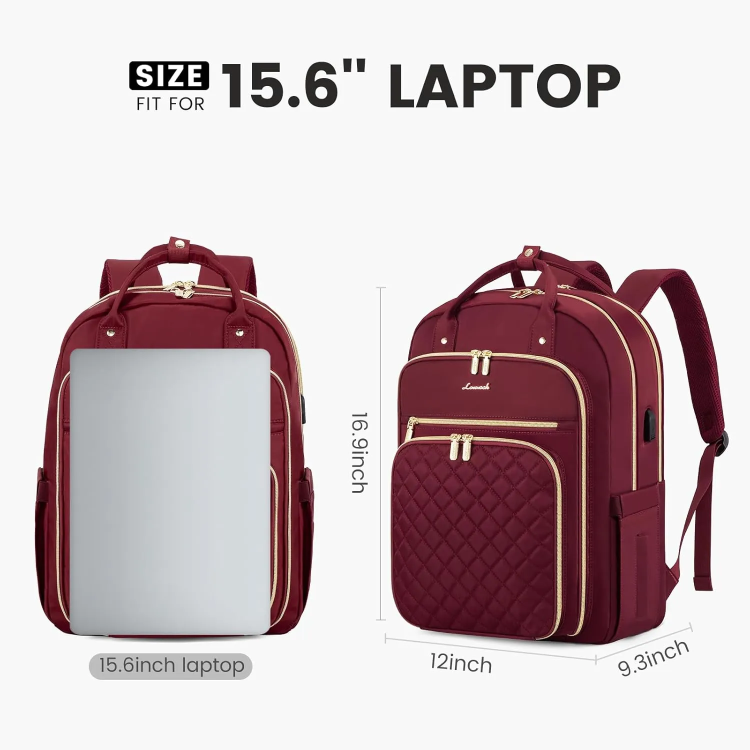 LOVEVOOK Laptop Backpack for Women with Laptop Compartment, Water Resistant Travel Work Backpacks Purse Stylish College Business Teacher Nurse Computer Bag, Fits 15.6" Laptop