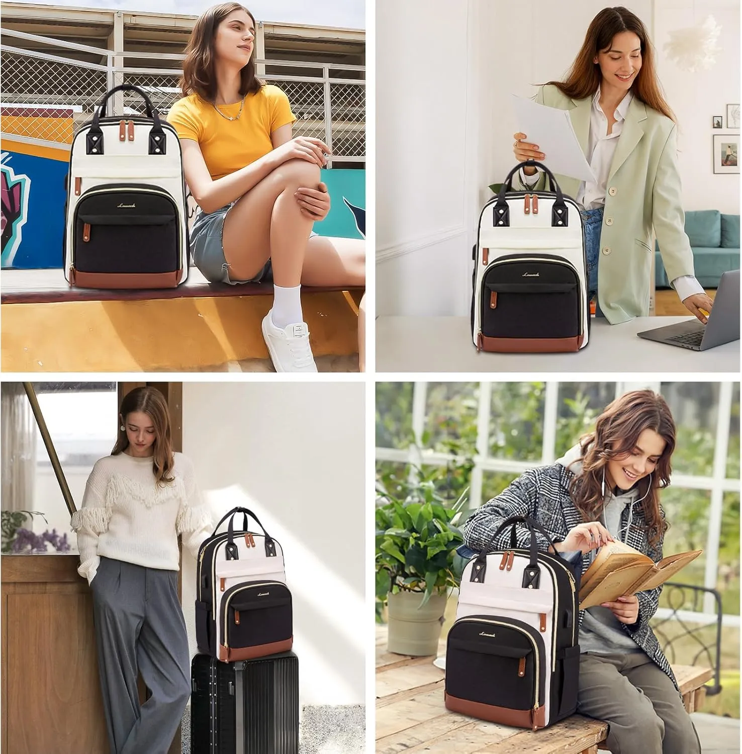 LOVEVOOK Laptop Backpack Women,Large Capacity 17.3 inch Laptop Bag Travel Backpack for Women,Computer Work College Teacher Backpacks with USB Port,Waterproof Personal Item Backpack Casual Daypack