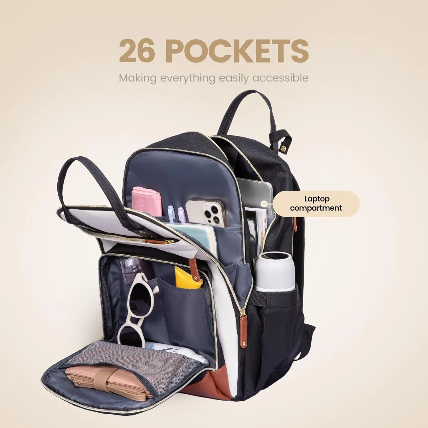 LOVEVOOK Laptop Backpack Women,Large Capacity 17.3 inch Laptop Bag Travel Backpack for Women,Computer Work College Teacher Backpacks with USB Port,Waterproof Personal Item Backpack Casual Daypack