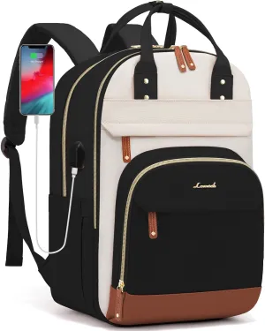 LOVEVOOK Laptop Backpack Women,Large Capacity 17.3 inch Laptop Bag Travel Backpack for Women,Computer Work College Teacher Backpacks with USB Port,Waterproof Personal Item Backpack Casual Daypack