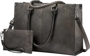 LOVEVOOK Laptop Bag for Women, 15.6 inch Laptop Tote Bag Vintage Work Bags for Women Computer Bag Office Briefcase Handbag