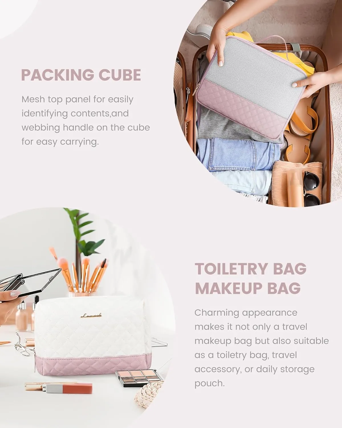 LOVEVOOK Travel Weekender Bag for Women, Carry on Overnight Bag with Shoe Compartment, Travel Duffle Bag Women, Gym Duffel Yoga Bag with Wet Pocket, Hospital Bags for Labor and Delivery
