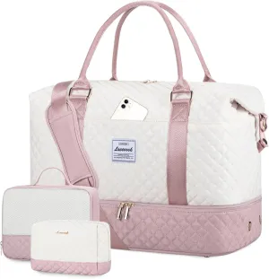 LOVEVOOK Travel Weekender Bag for Women, Carry on Overnight Bag with Shoe Compartment, Travel Duffle Bag Women, Gym Duffel Yoga Bag with Wet Pocket, Hospital Bags for Labor and Delivery