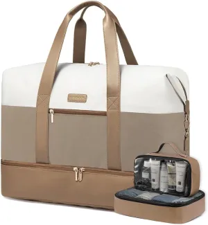 LOVEVOOK Weekender Bag, Large Travel Duffel Bag for Women with 2 Packing Cubes, Carry on Overnight Bag with Shoe Compartment, Mom Hospital Bags for Labor and Delivery