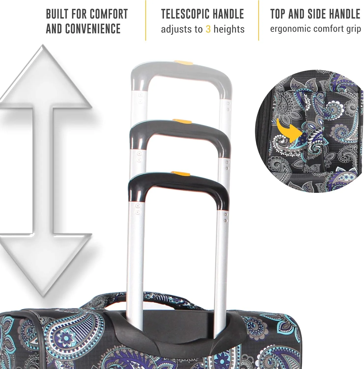 LUCAS Designer Luggage Collection - Expandable 24 Inch Softside Bag - Durable Mid-sized Ultra Lightweight Checked Suitcase with 4-Rolling Spinner Wheels (Diva)
