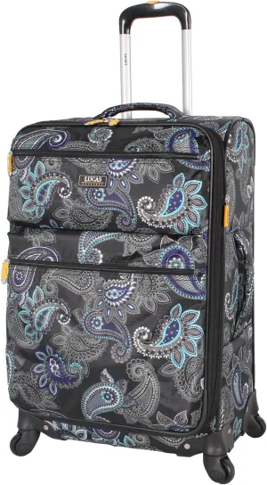 LUCAS Designer Luggage Collection - Expandable 24 Inch Softside Bag - Durable Mid-sized Ultra Lightweight Checked Suitcase with 4-Rolling Spinner Wheels (Diva)