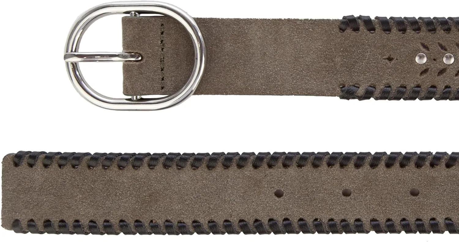 Lucky Brand Women's Embroidered Leather Belt | Stylish | Classic | Western-Inspired | American Heritage | Jean | Pant