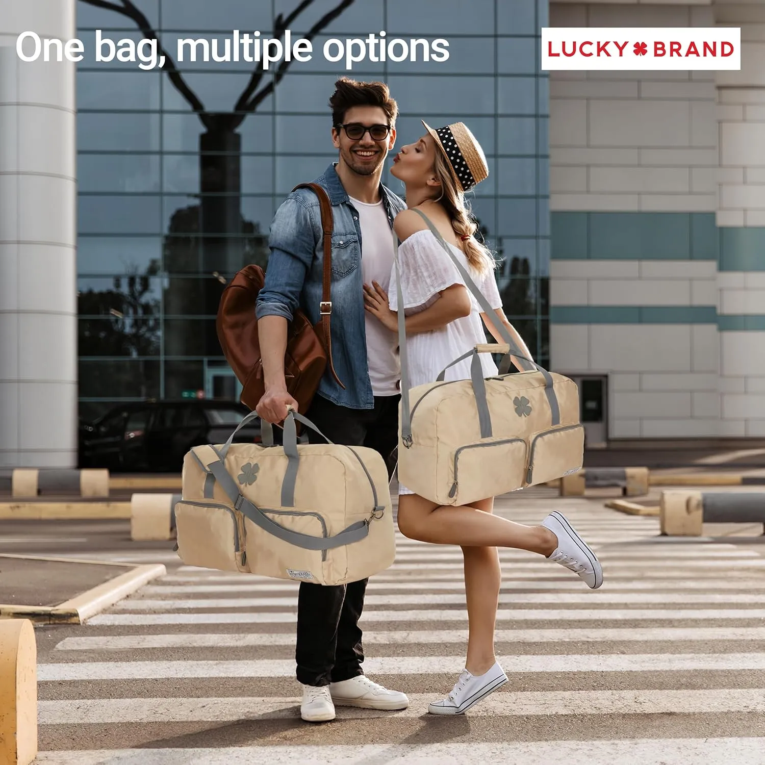 Lucky Travel Duffel Bags 65L, Gym Bag, Travel Bag & Large Duffle Bag for Men, Foldable Overnight Weekender Bags for Women & Men with Adjustable Shoulder Strap,