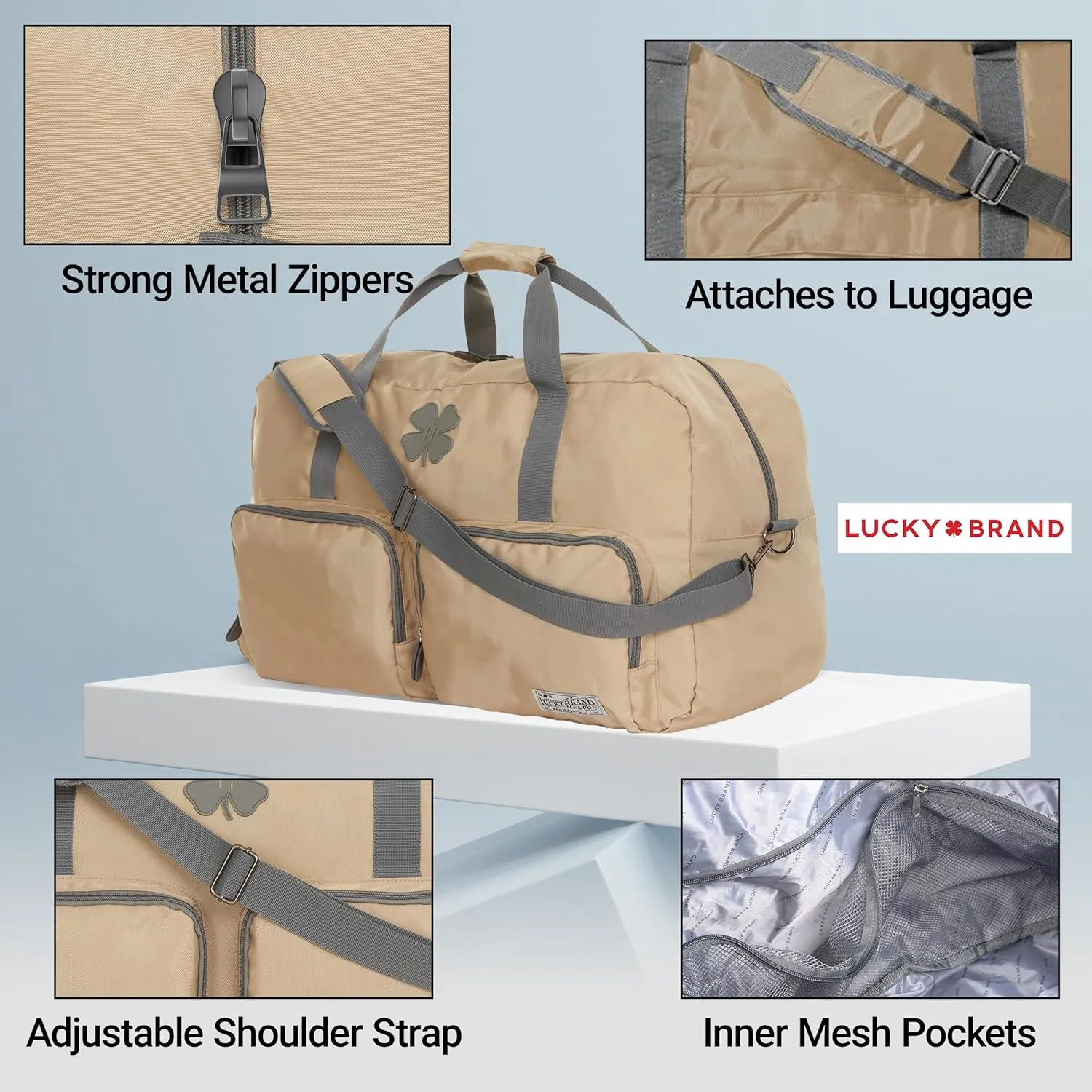 Lucky Travel Duffel Bags 65L, Gym Bag, Travel Bag & Large Duffle Bag for Men, Foldable Overnight Weekender Bags for Women & Men with Adjustable Shoulder Strap,