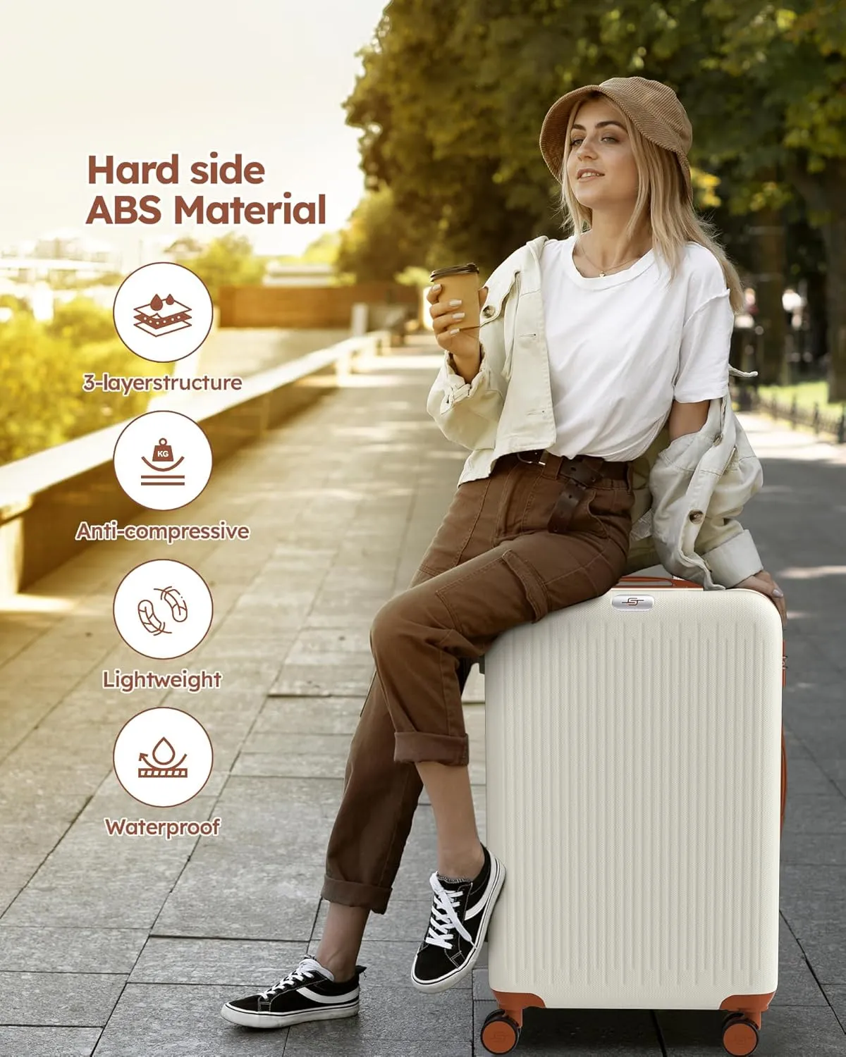 luggage 2 piece sets,Expandable Hard Shell Luggage Set with Spinner Wheels, TSA Lock, 20/28 inch Travel Suitcase Set