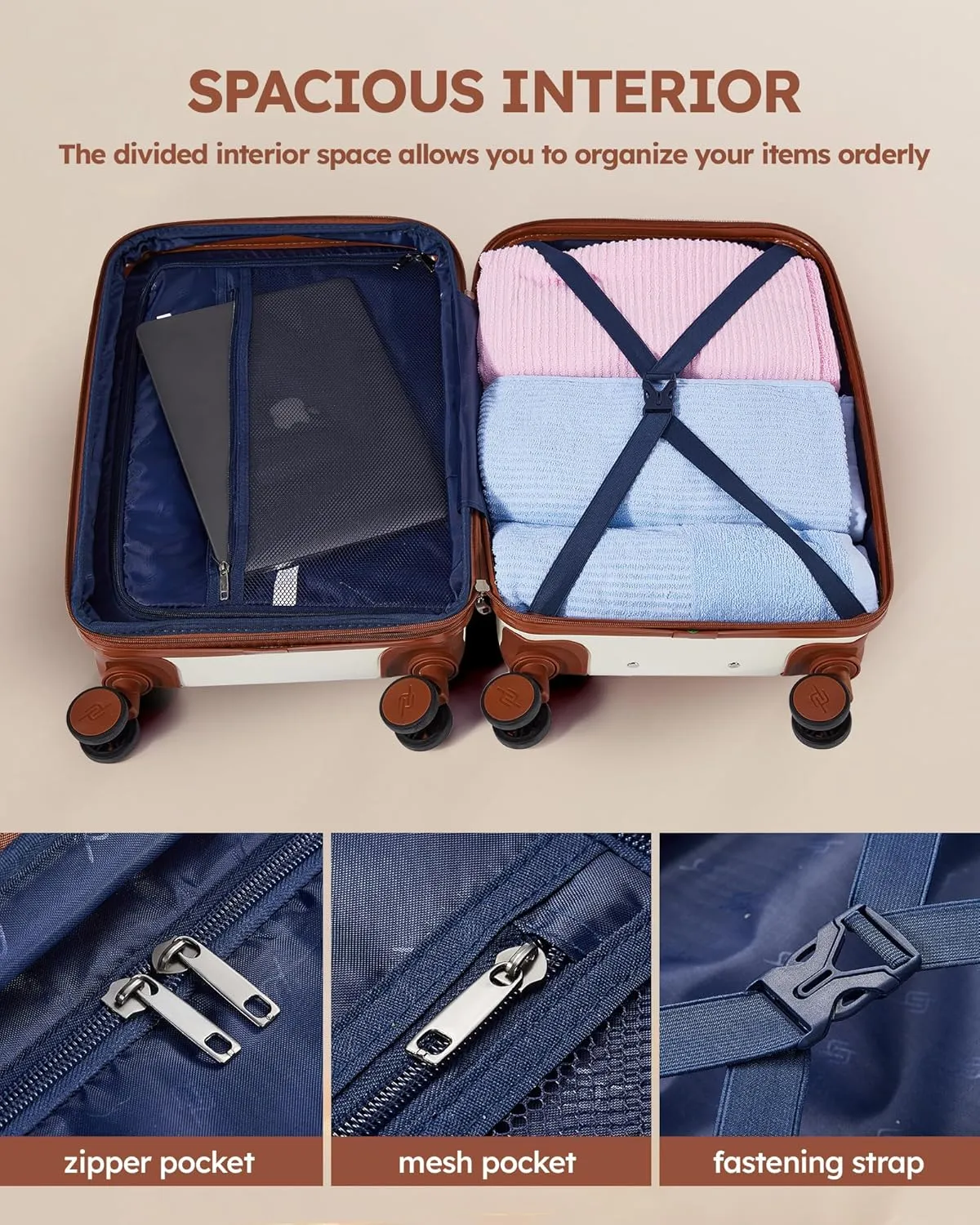 luggage 2 piece sets,Expandable Hard Shell Luggage Set with Spinner Wheels, TSA Lock, 20/28 inch Travel Suitcase Set