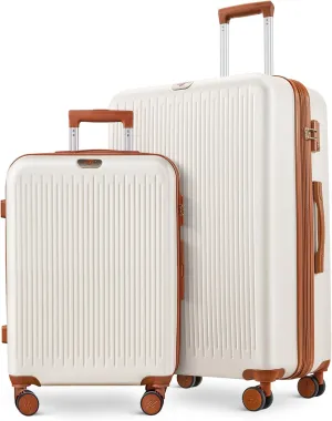 luggage 2 piece sets,Expandable Hard Shell Luggage Set with Spinner Wheels, TSA Lock, 20/28 inch Travel Suitcase Set
