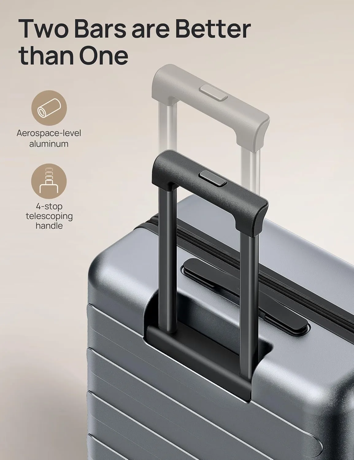 Luggage Sets 2 Piece, Carry On Luggage Airline Approved, Large Checked Luggage with Smooth Spinner Wheels, Expandable, Hard Shell PC Suitcase Sets, TSA Approved, 20in/28in (Grey, Rhine Max)