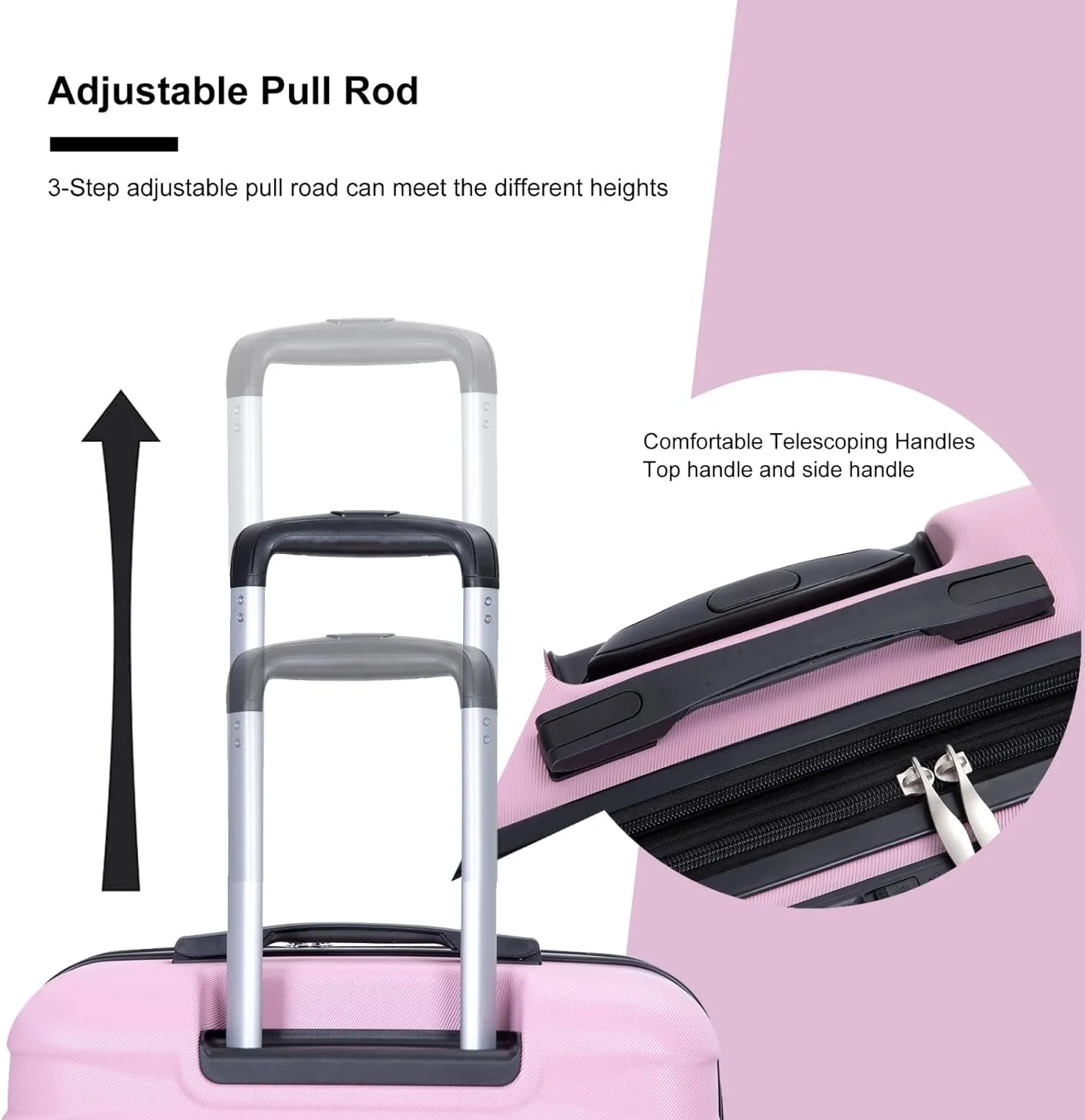 Luggage Sets 3 Piece with Double Spinner Wheels,PC Hardside Suitcase Sets with Expandable, Carry On Luggage Set with Travel Duffle Bag for Women and Men