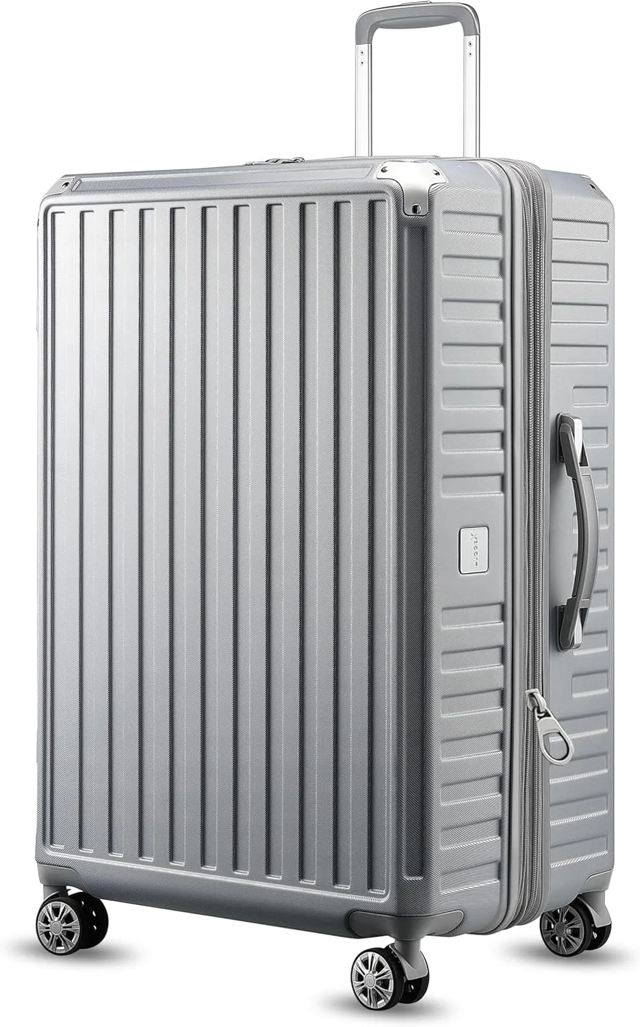 LUGGEX 28 Inch Luggage with Spinner Wheels, PC Expandable Hard Shell Suitcases Large Checked Luggage, Silver