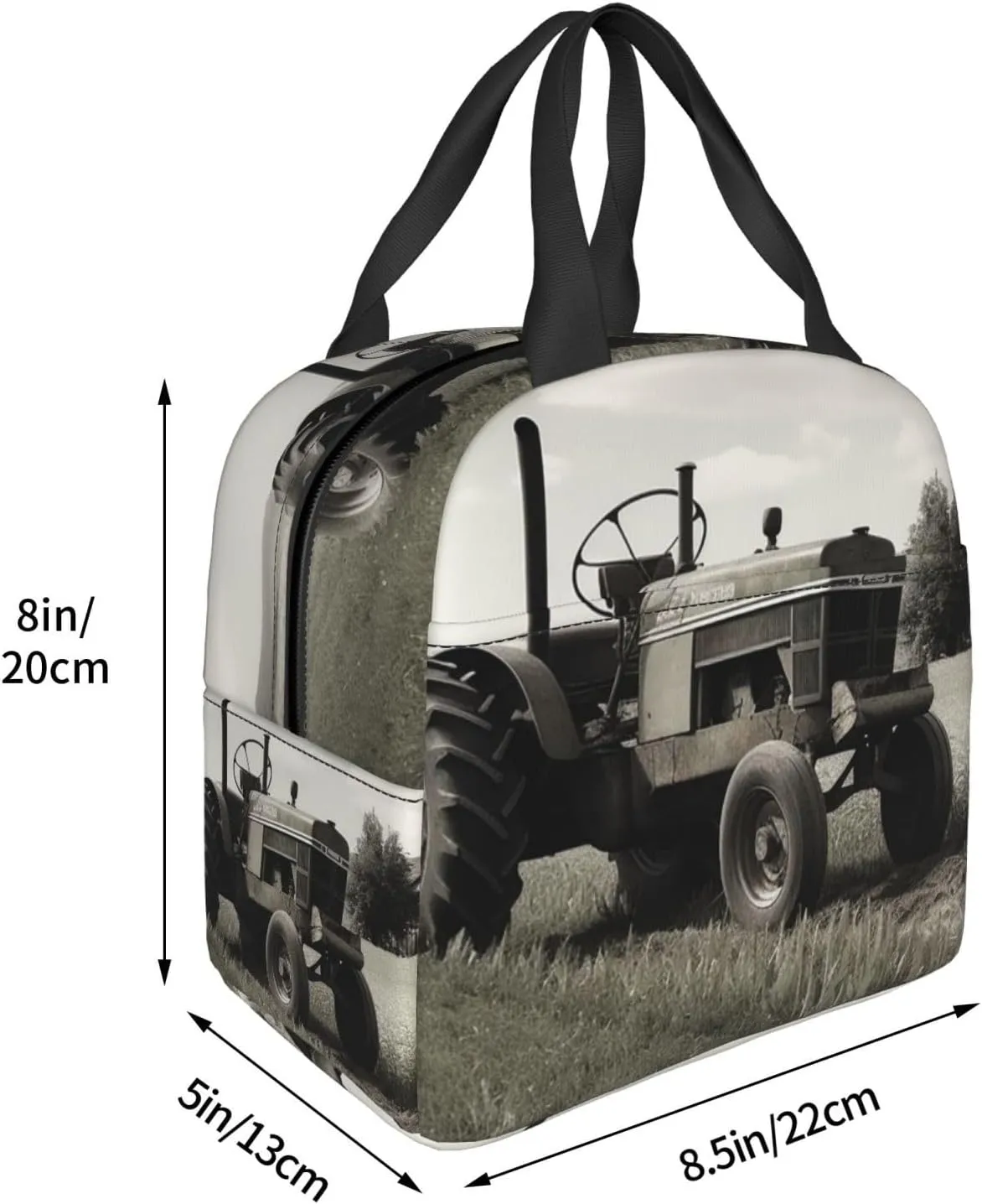 Lunch Bag Tractor Agriculture Tranquil Insulated Lunch Box for Women Men Reusable Lunch Tote Cooler Bag for Office Work
