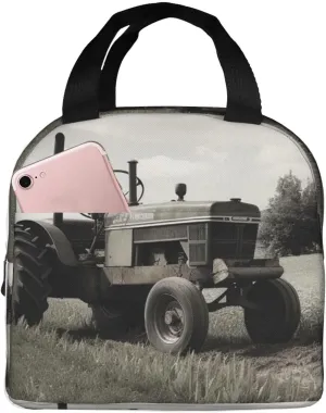 Lunch Bag Tractor Agriculture Tranquil Insulated Lunch Box for Women Men Reusable Lunch Tote Cooler Bag for Office Work