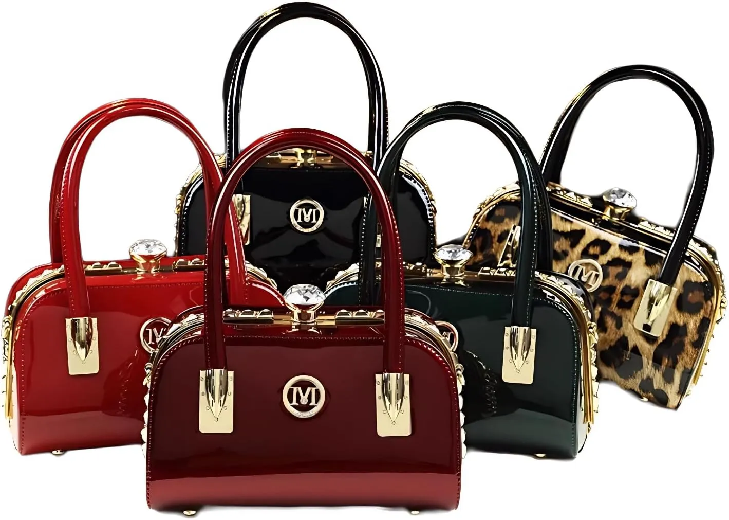 Luxury Fashion Leather Women Evening Bag, Small Top Handle Satchel Crossbody Handbag, Diamonds Purse for Party, Cosmetic Bag