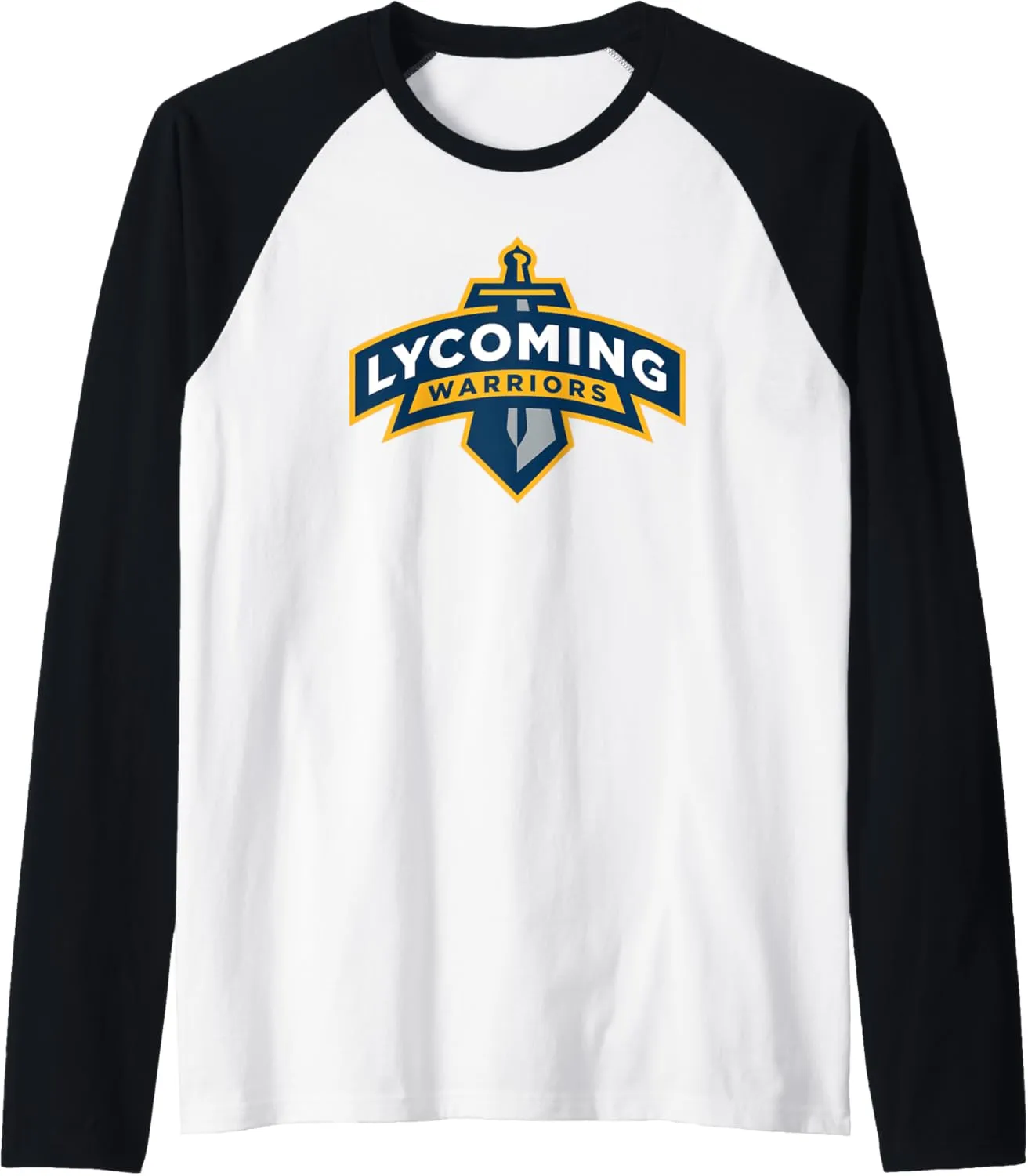 Lycoming Warriors Sword & Shield Logo Lycoming College Raglan Baseball Tee
