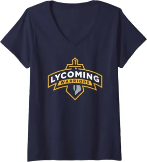 Lycoming Warriors Sword & Shield Logo Lycoming College V-Neck T-Shirt