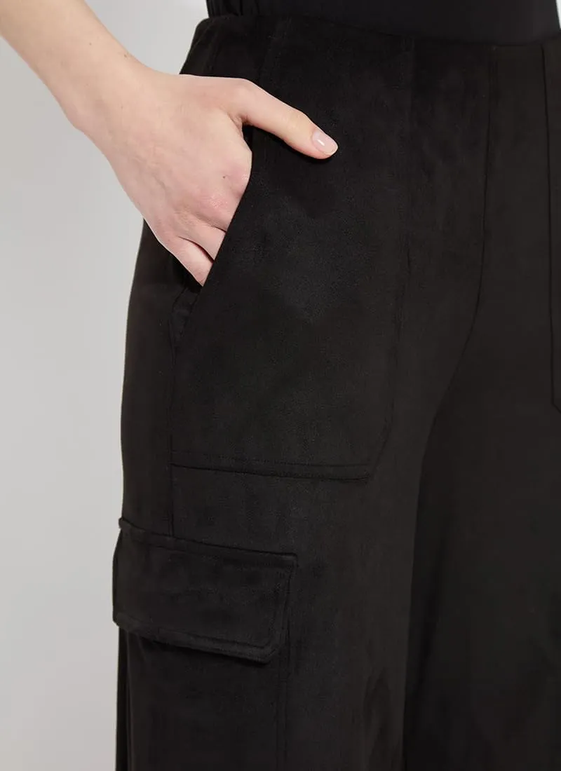 Lyssé Anita Crop Cargo Pants – High Waisted Cargo Pants for Women, Vegan Faux Suede Pants with Cropped Leg