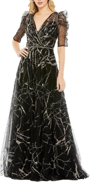 Mac Duggal Womens Embellished Formal Evening Dress