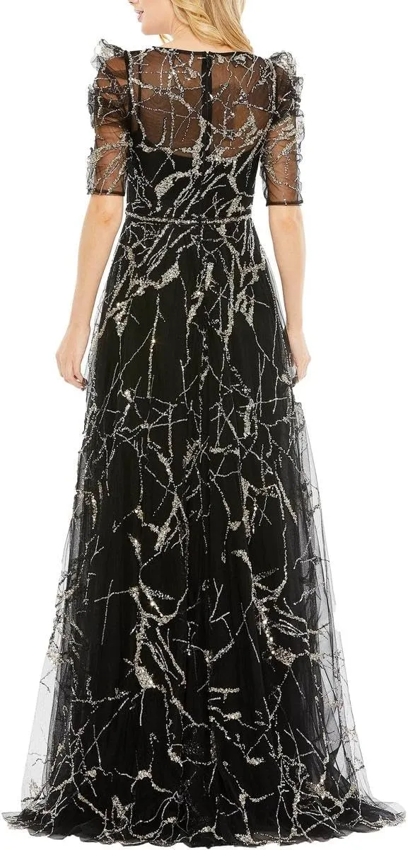 Mac Duggal Womens Embellished Formal Evening Dress