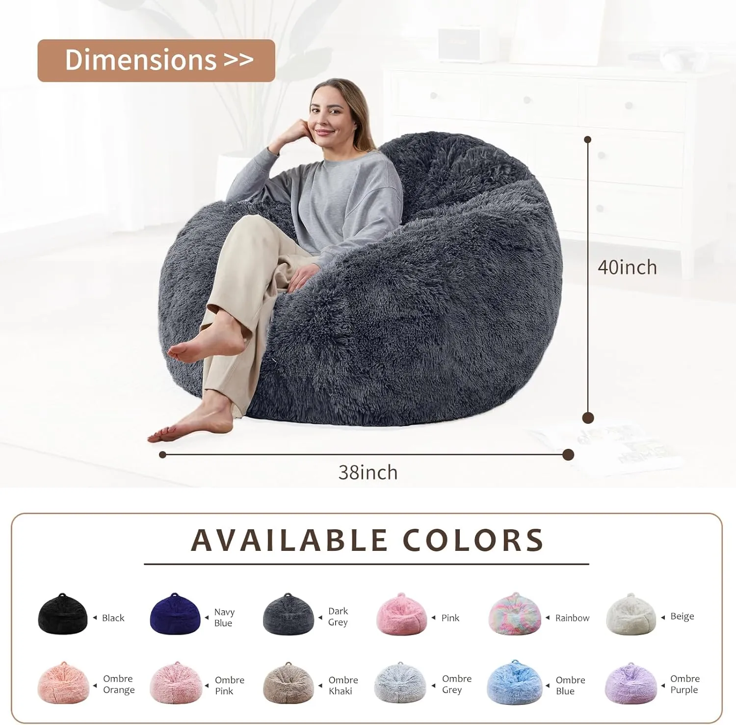 Machine Washable Stuffed Animals Storage, Bean Bag Couch for Adults Kids Teens, Small Bean Bag Chairs for Toddlers