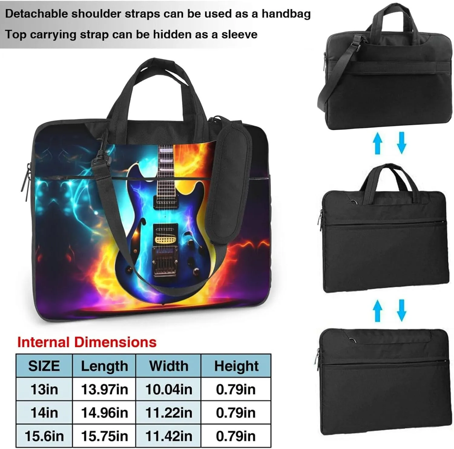 Magic Electric Guitar Print Laptop Case and Computer Bag - Versatile Laptop Bag for Men Laptop Shoulder Bag
