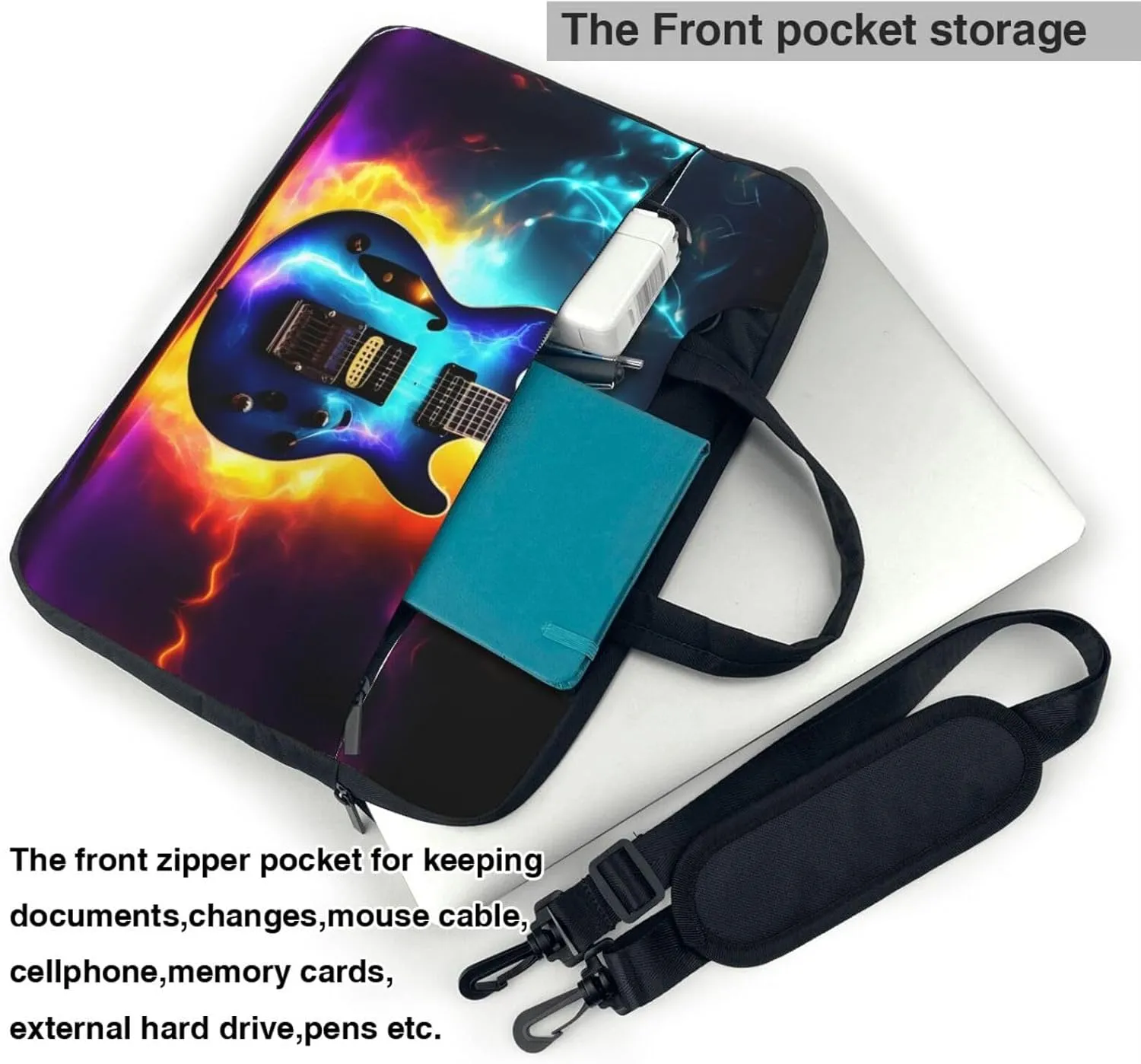 Magic Electric Guitar Print Laptop Case and Computer Bag - Versatile Laptop Bag for Men Laptop Shoulder Bag