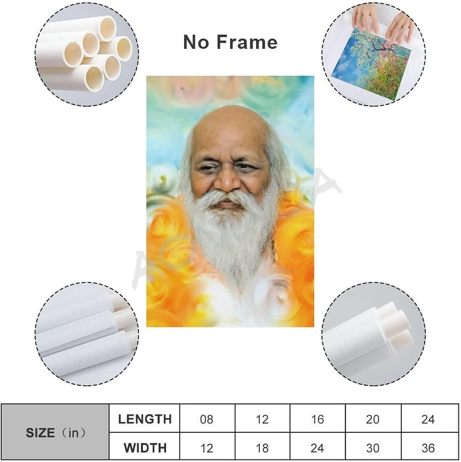 Maharishi Mahesh Yogi Portrait Poster Yoga Master Poster (11) Canvas Painting Posters And Prints Wall Art Pictures for Living Room Bedroom Decor 08x12inch(20x30cm) Unframe-style