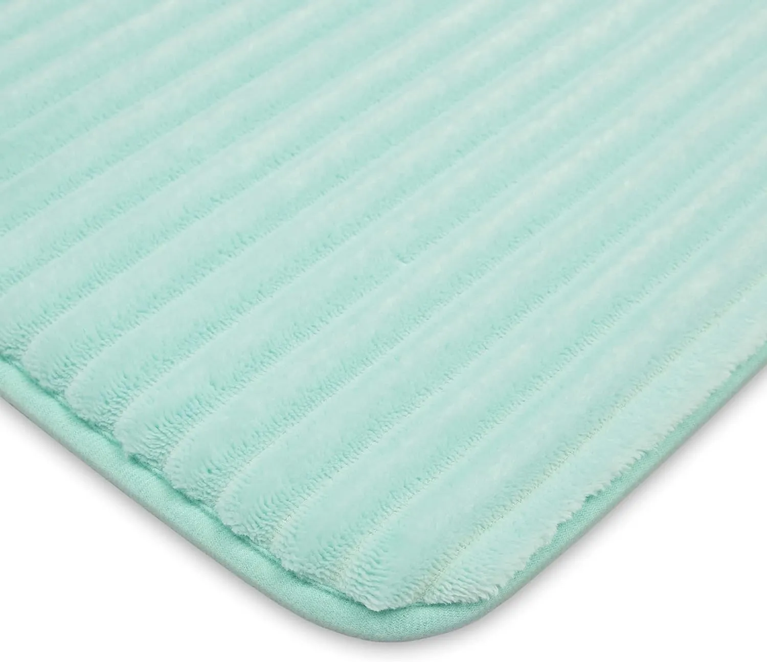 MAINSTAYS Home 17" x 24" Augusta Bath Mat Light Green Machine Washable Non Slip Bathroom Rug