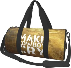Make Cowboy Cry Duffel Bag Gym Bag Travel Sports Tote Large Foldable Beach Swim Yoga5