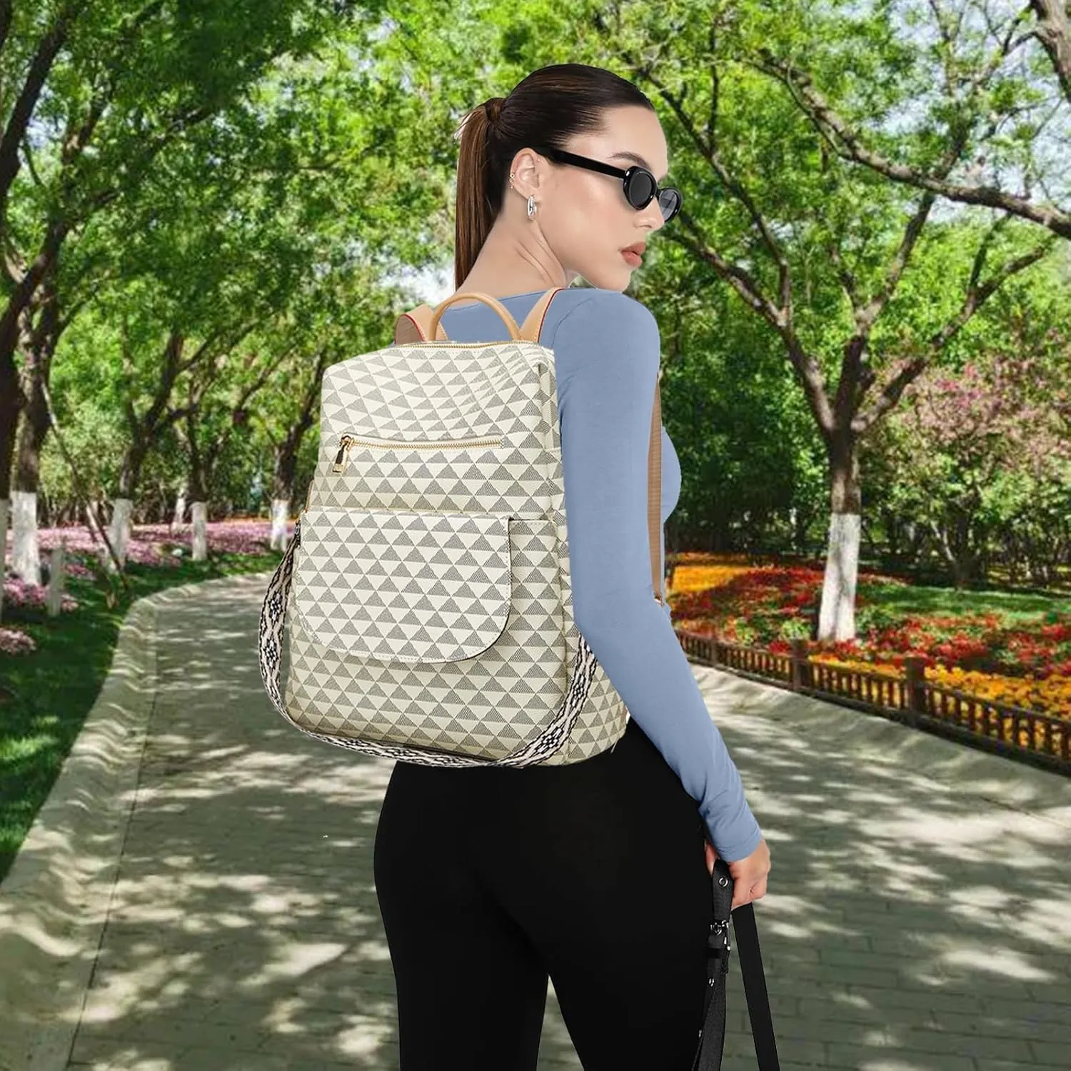 Makes Backpack Purse for Women PU Leather Travel Satchel Handbag Convertible Design Bag with Purse 2 Piece