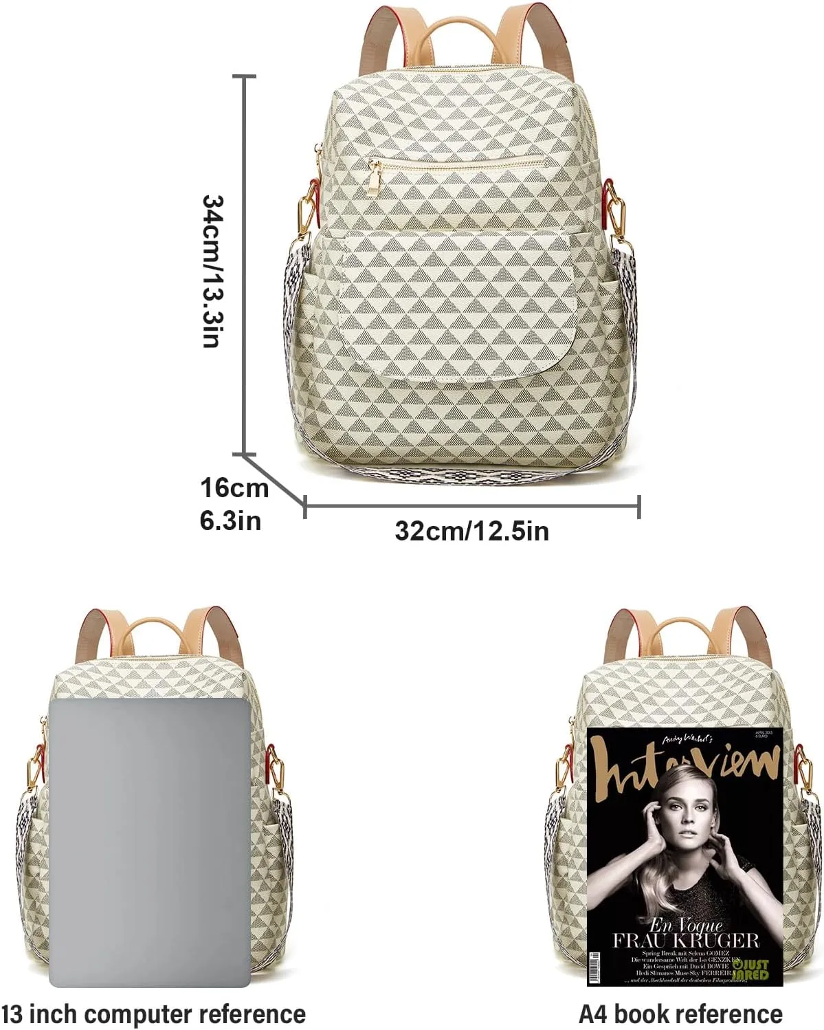 Makes Backpack Purse for Women PU Leather Travel Satchel Handbag Convertible Design Bag with Purse 2 Piece