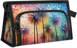 Makeup Bag Coconut Tree Pattern Travel Toiletry Bag Makeup Organizer Portable Make Up Bags for Women Cosmetic Bag with Handle