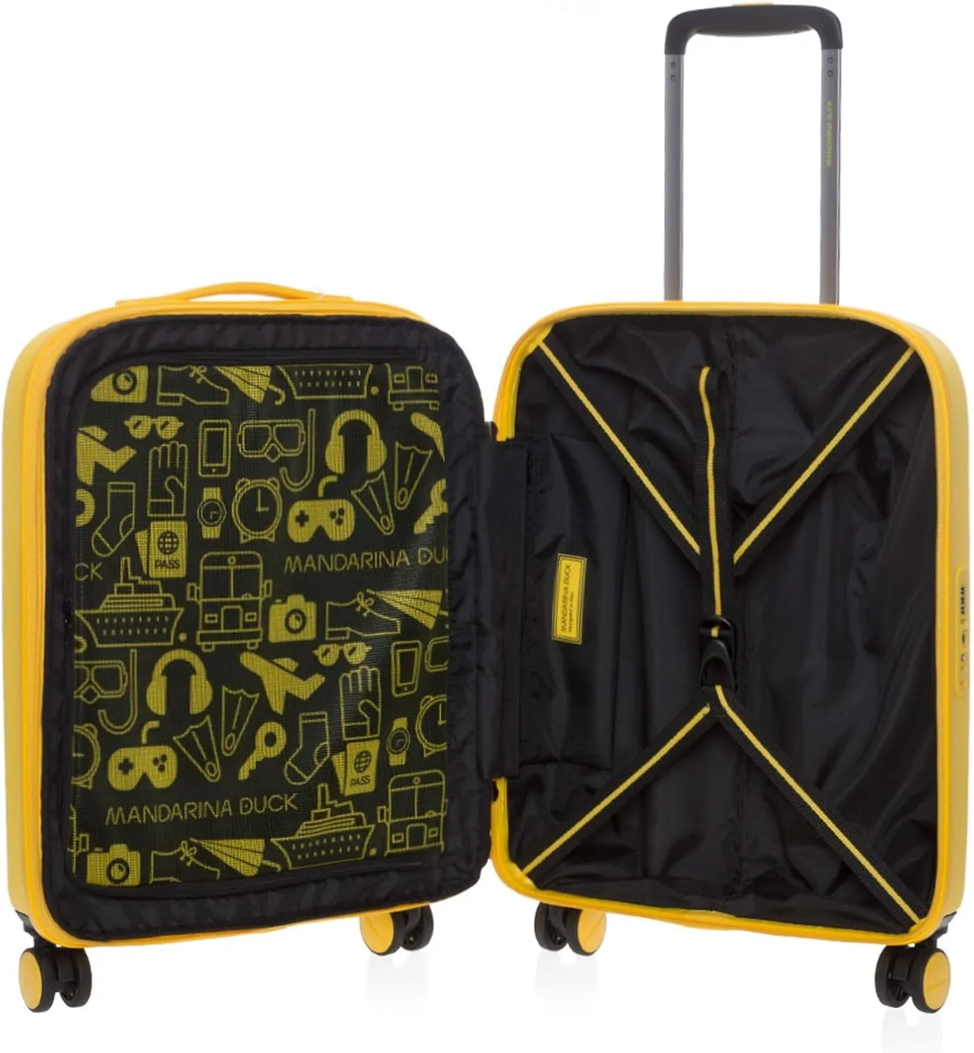 Mandarina Duck Logoduck Suitcase and Rolling Suitcase, 40 x 55 x 20/23 (L x H x W), Duck Yellow