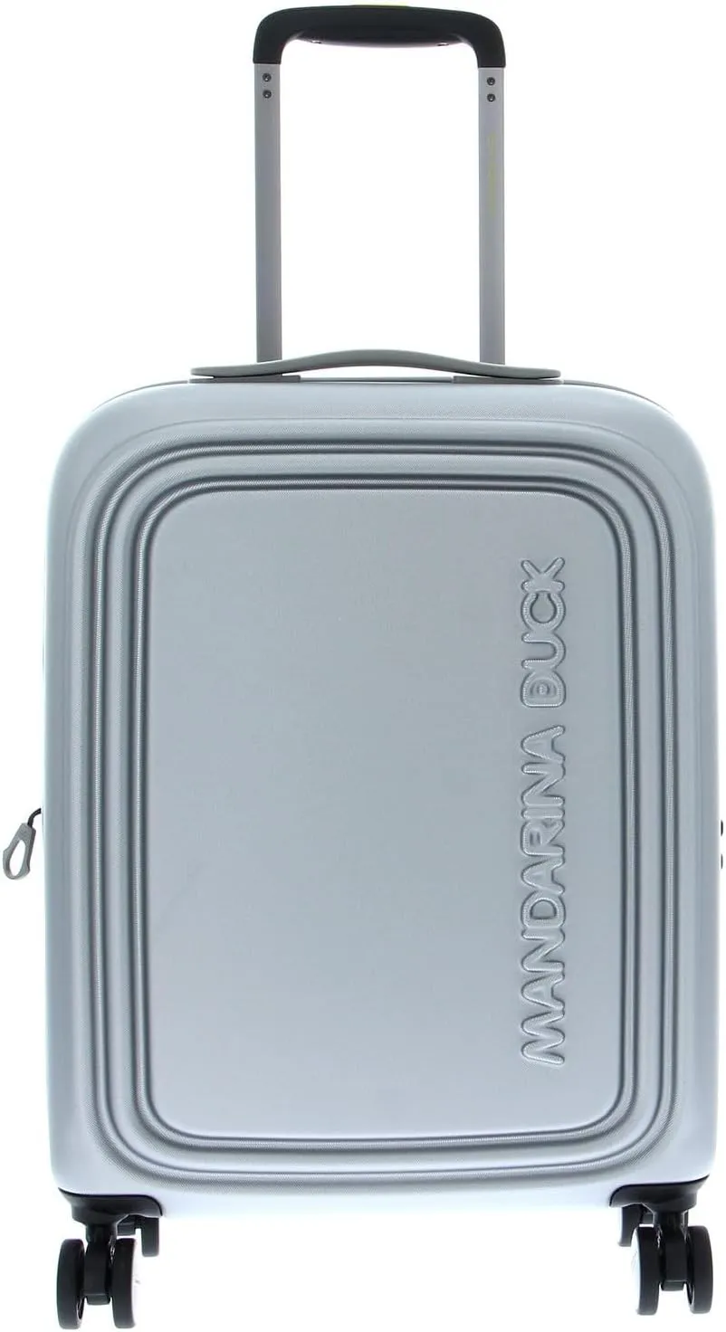 Mandarina Duck Logoduck Suitcase and Rolling Suitcase, 40x55x20/23 (LxHxW), Silver