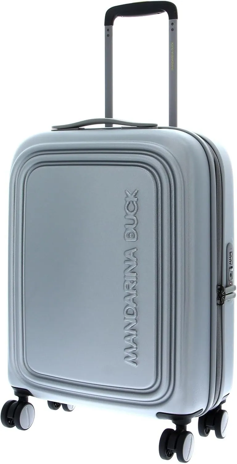 Mandarina Duck Logoduck Suitcase and Rolling Suitcase, 40x55x20/23 (LxHxW), Silver