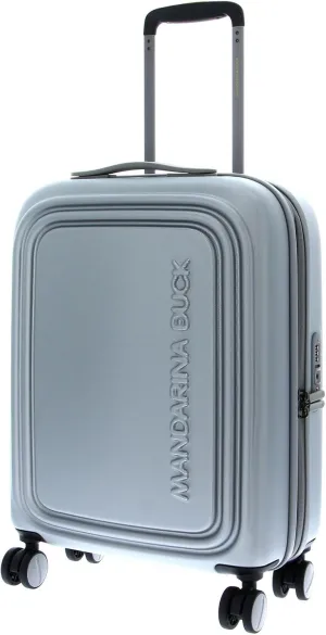 Mandarina Duck Logoduck Suitcase and Rolling Suitcase, 40x55x20/23 (LxHxW), Silver